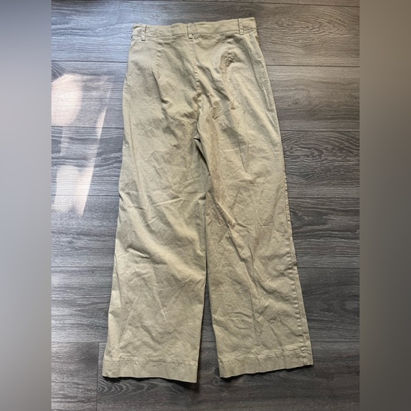 Princess Polly Cotton Blend Light Yellow Tan Khaki Wide Leg Pants Size 8 - Picture 8 of 9